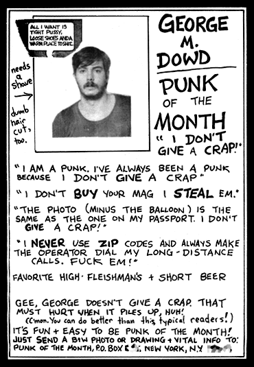 Punk of the Month: George M. Dowd